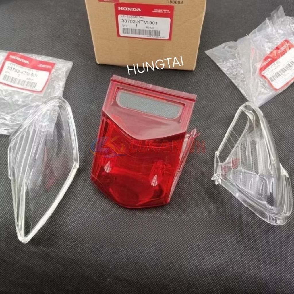 Bộ nắp chụp lái, ốp võ đèn hậu, xi nhan FUTURE 2, WAVE 125 zin Honda 33753-KTM-901, 33703-KTM-901, 33702-KTM-901