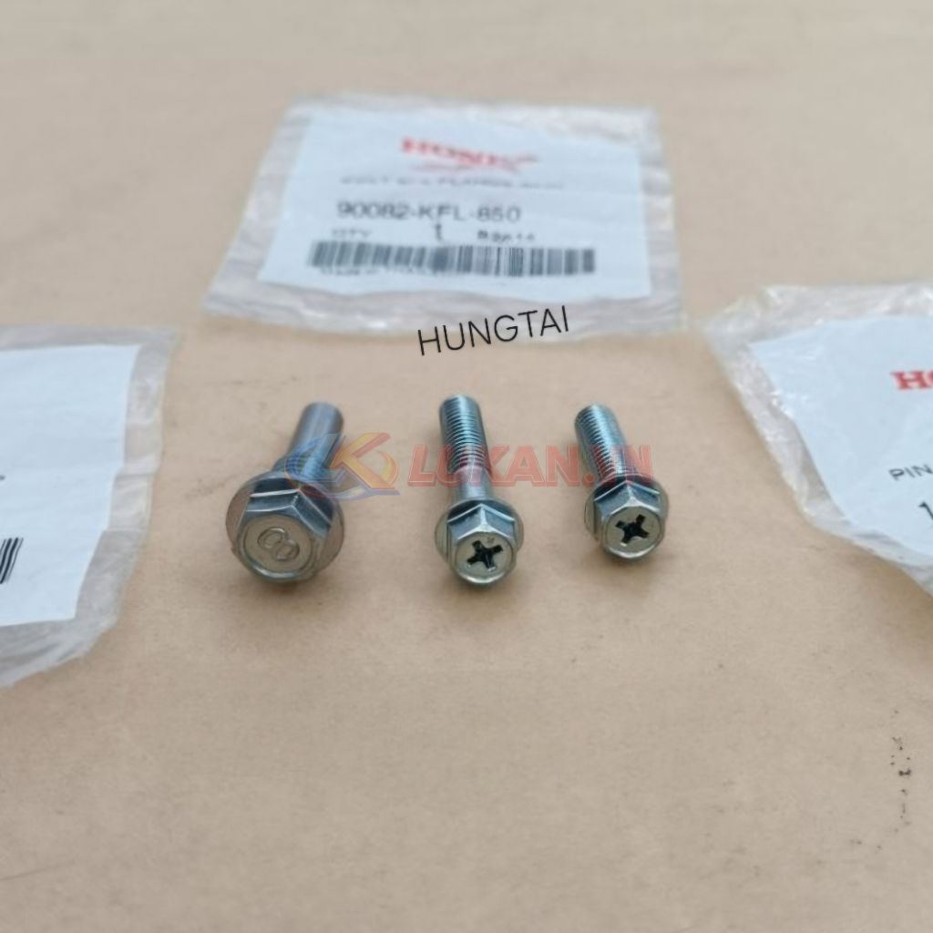 Bộ 3 ốc nối lòng, hơi xilanh xe WAVE Thái 110, FUTURE 1... zin Honda 90082-KFL-850 - Ảnh 3