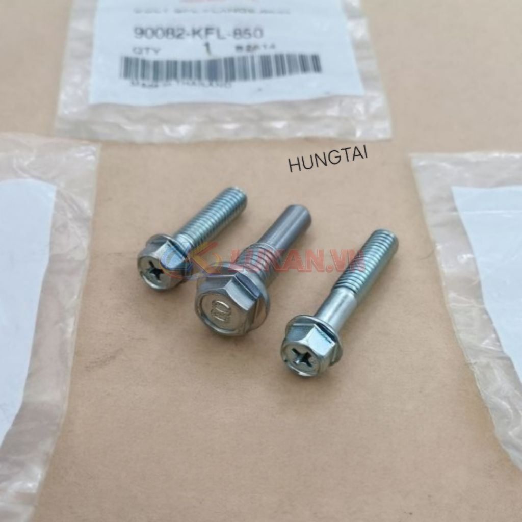 Bộ 3 ốc nối lòng, hơi xilanh xe WAVE Thái 110, FUTURE 1... zin Honda 90082-KFL-850 - Ảnh 4