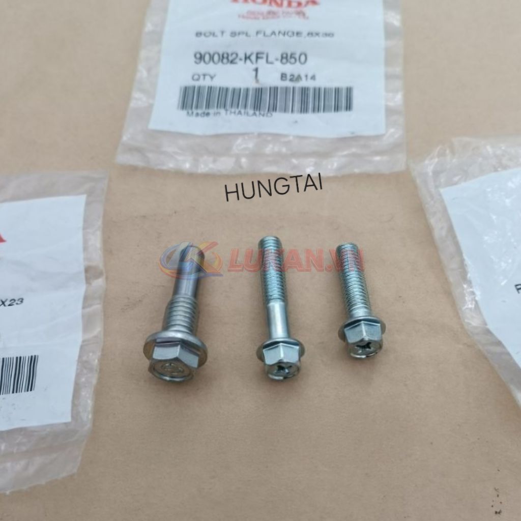 Bộ 3 ốc nối lòng, hơi xilanh xe WAVE Thái 110, FUTURE 1... zin Honda 90082-KFL-850