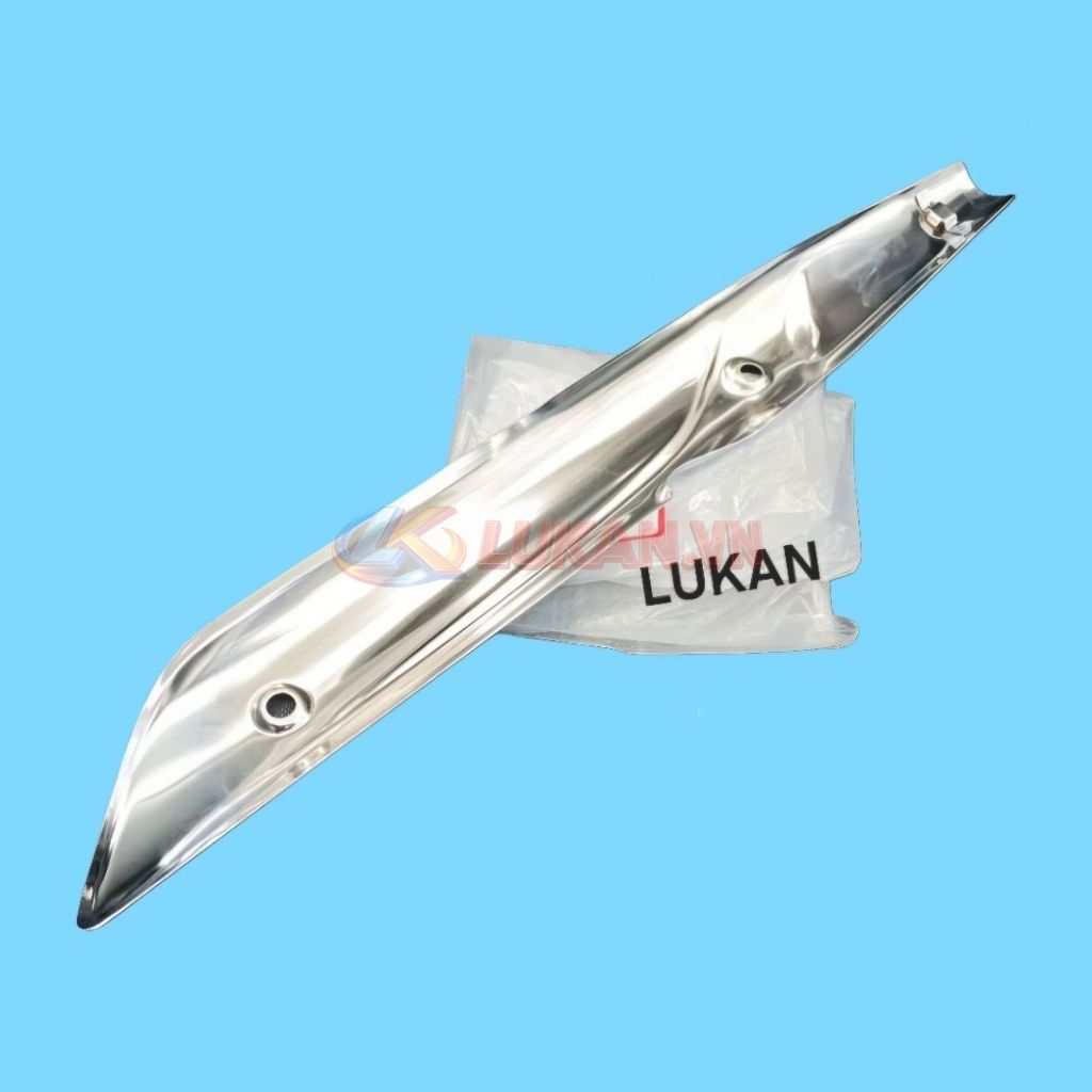 Ốp inox vĩ che thân pô ống xã WAVE A, RS, S100.... zin chính hãng 18355-KVR-V10 - Ảnh 3