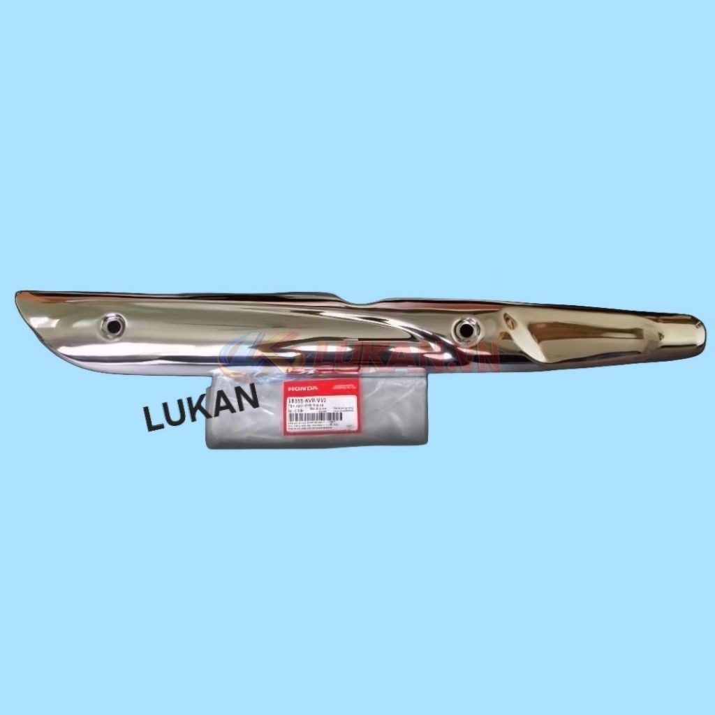 Ốp inox vĩ che thân pô ống xã WAVE A, RS, S100.... zin chính hãng 18355-KVR-V10 - Ảnh 4