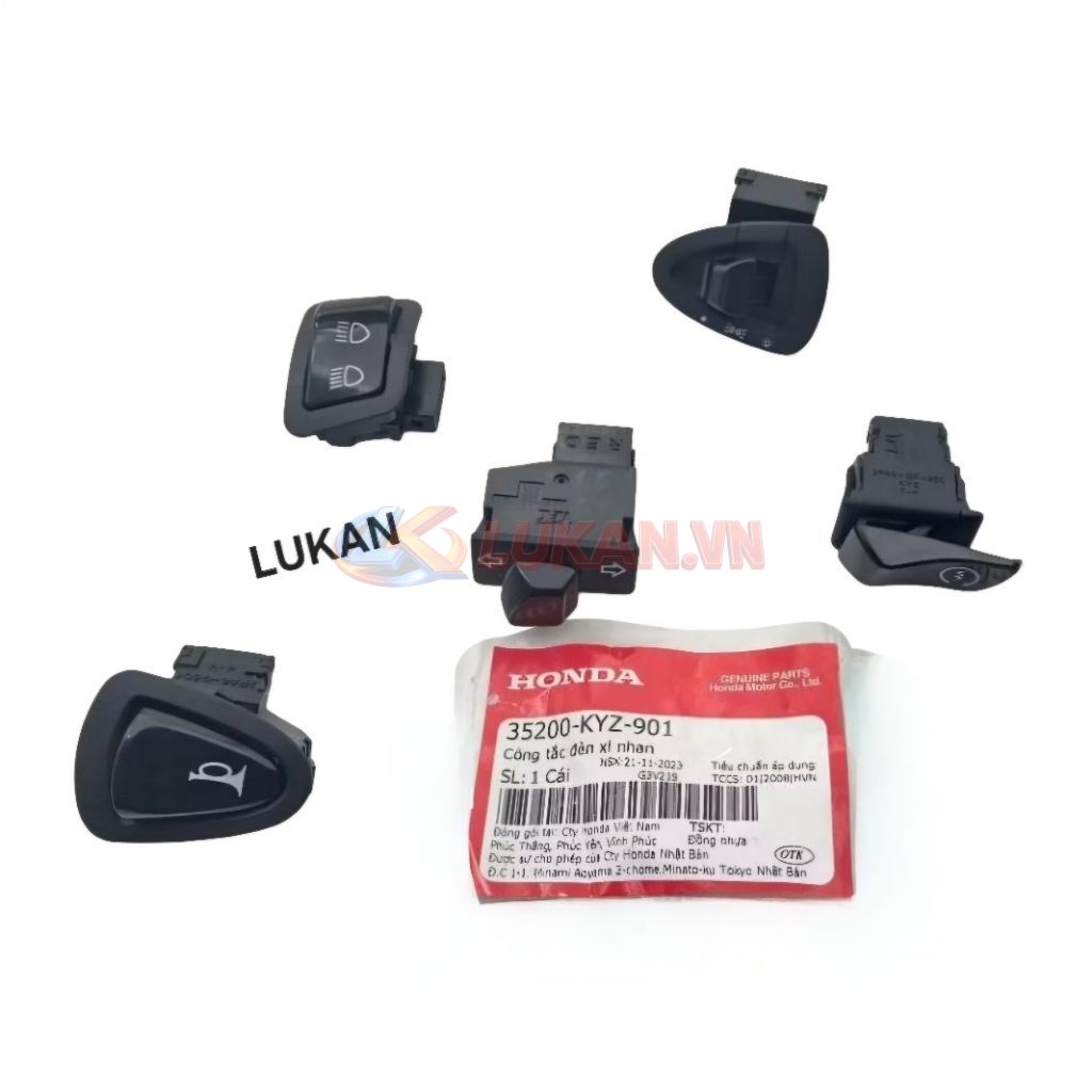 Bộ 5 nút bật, công tắc điện FUTURE MẬP, LED, WAVE 125.... zin Honda 35200-KYZ-901 - Ảnh 5