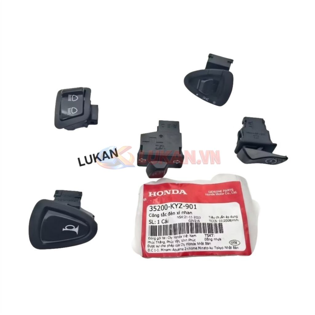 Bộ 5 nút bật, công tắc điện FUTURE MẬP, LED, WAVE 125.... zin Honda 35200-KYZ-901 - Ảnh 2