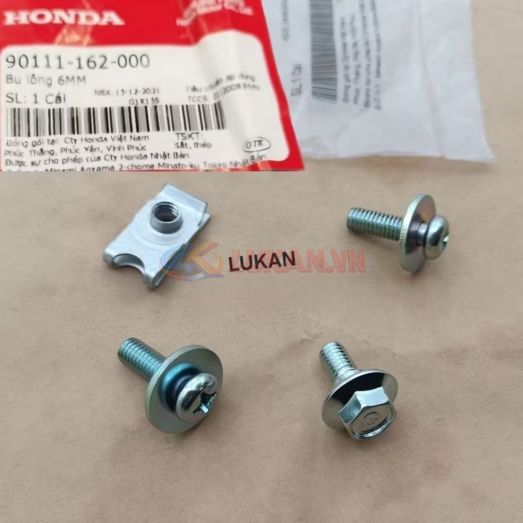 Bộ 4 ốc gắn hộp bình điện ắc quy xe DREAM zin Honda 93894-060-2008 - Ảnh 2