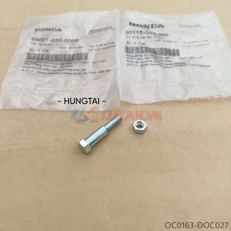 Ốc bu lông bắt tay thắng, phanh xe DREAM... zin Honda 90115-GE0-000, 94001-050-000S - Ảnh 2