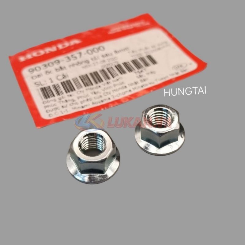 1 Ốc tán cùi dĩa nhông tải bánh sau DREAM, WAVE, FUTURE... zin 8mm 90309-357-000 - Ảnh 3