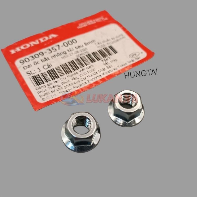 1 Ốc tán cùi dĩa nhông tải bánh sau DREAM, WAVE, FUTURE... zin 8mm 90309-357-000 - Ảnh 4