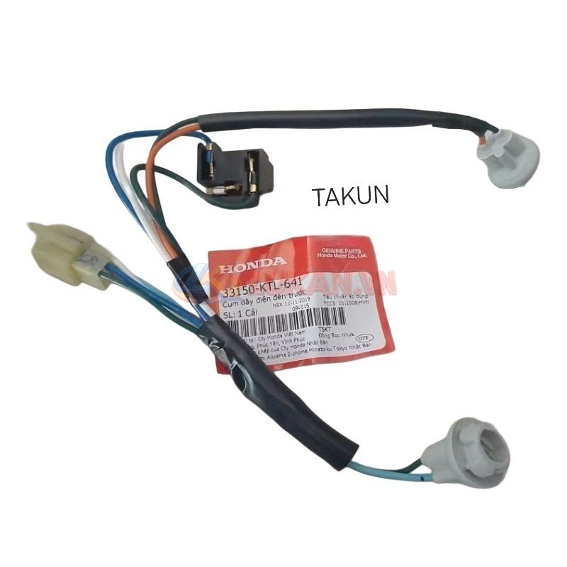 Dây điện đuôi chóa đèn pha WAVE A, RS, S100, RSX... xi nhan zin Honda 33150-KTL-641