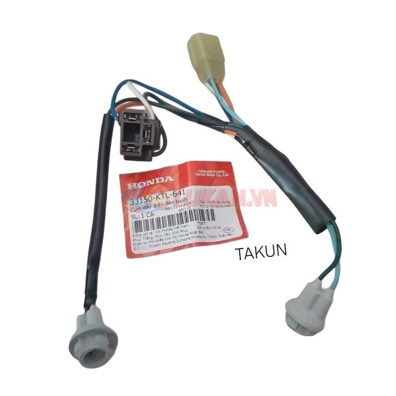Dây điện đuôi chóa đèn pha WAVE A, RS, S100, RSX... xi nhan zin Honda 33150-KTL-641 - Ảnh 4