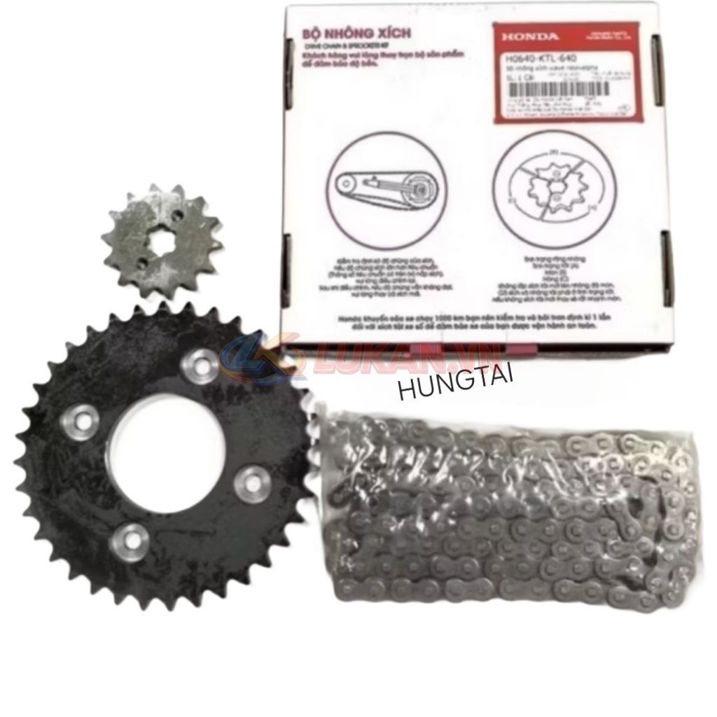 Bộ nhông sên dĩa, xích tải WAVE S110, RSX, BLADE, A110... zin Honda H0640-KTL-640 - Ảnh 4