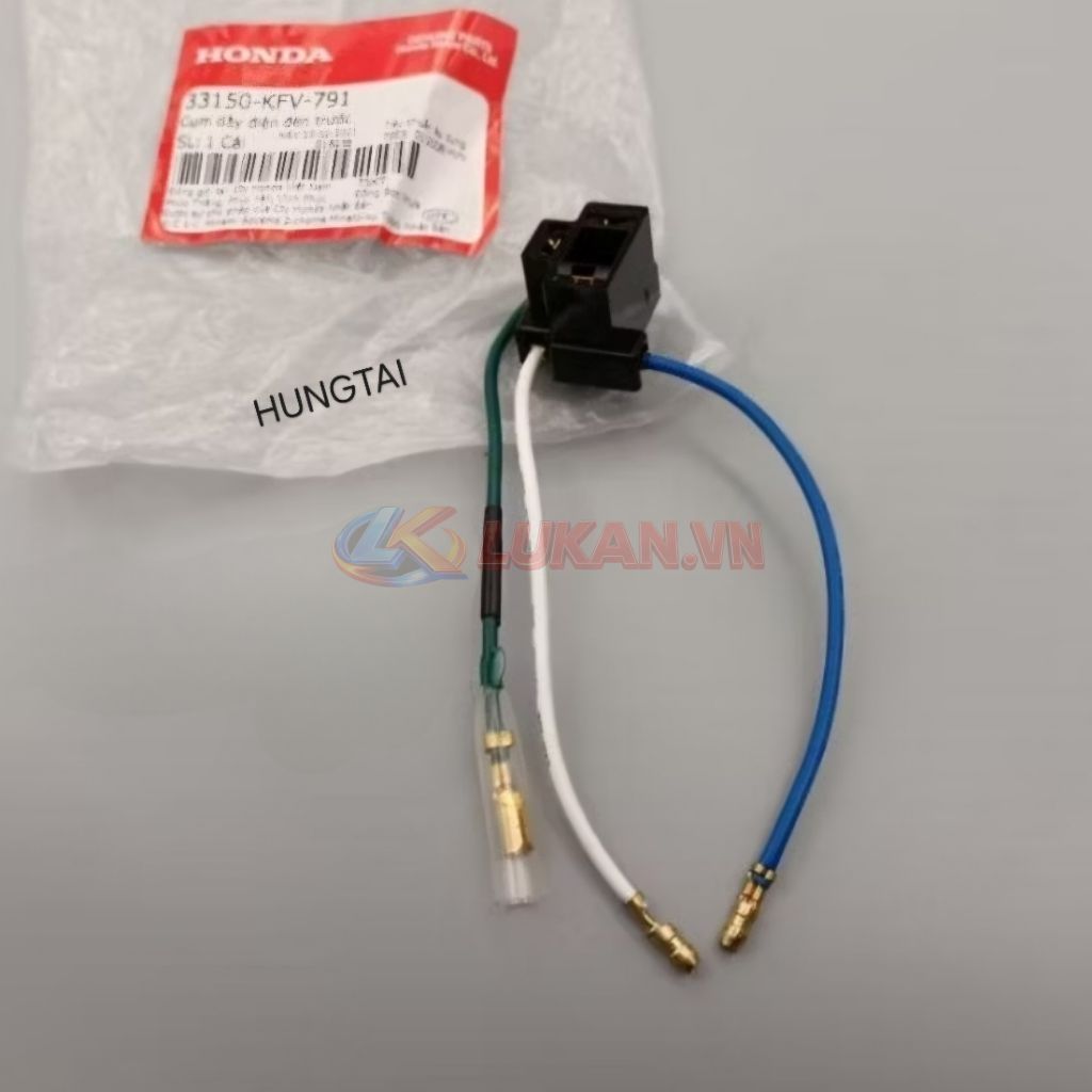 Dây điện đuôi chóa đèn pha xe Super DREAM đầu lồi zin Honda 33150-KFV-791 - Ảnh 2