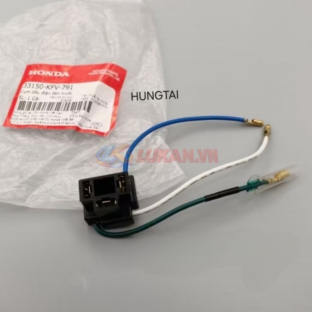 Dây điện đuôi chóa đèn pha xe Super DREAM đầu lồi zin Honda 33150-KFV-791 - Ảnh 3