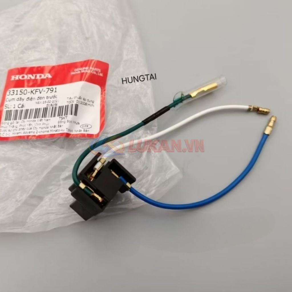 Dây điện đuôi chóa đèn pha xe Super DREAM đầu lồi zin Honda 33150-KFV-791 - Ảnh 4