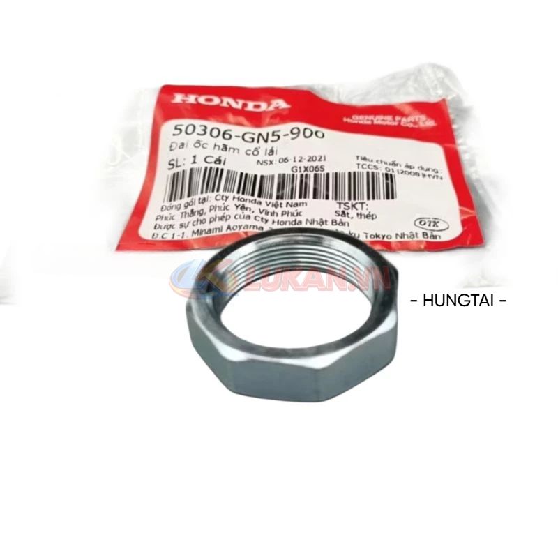 Đai ốc, tán hãm cổ lái, chảng ba DREAM, WAVE, FUTURE... zin Honda 50306-GN5-900
