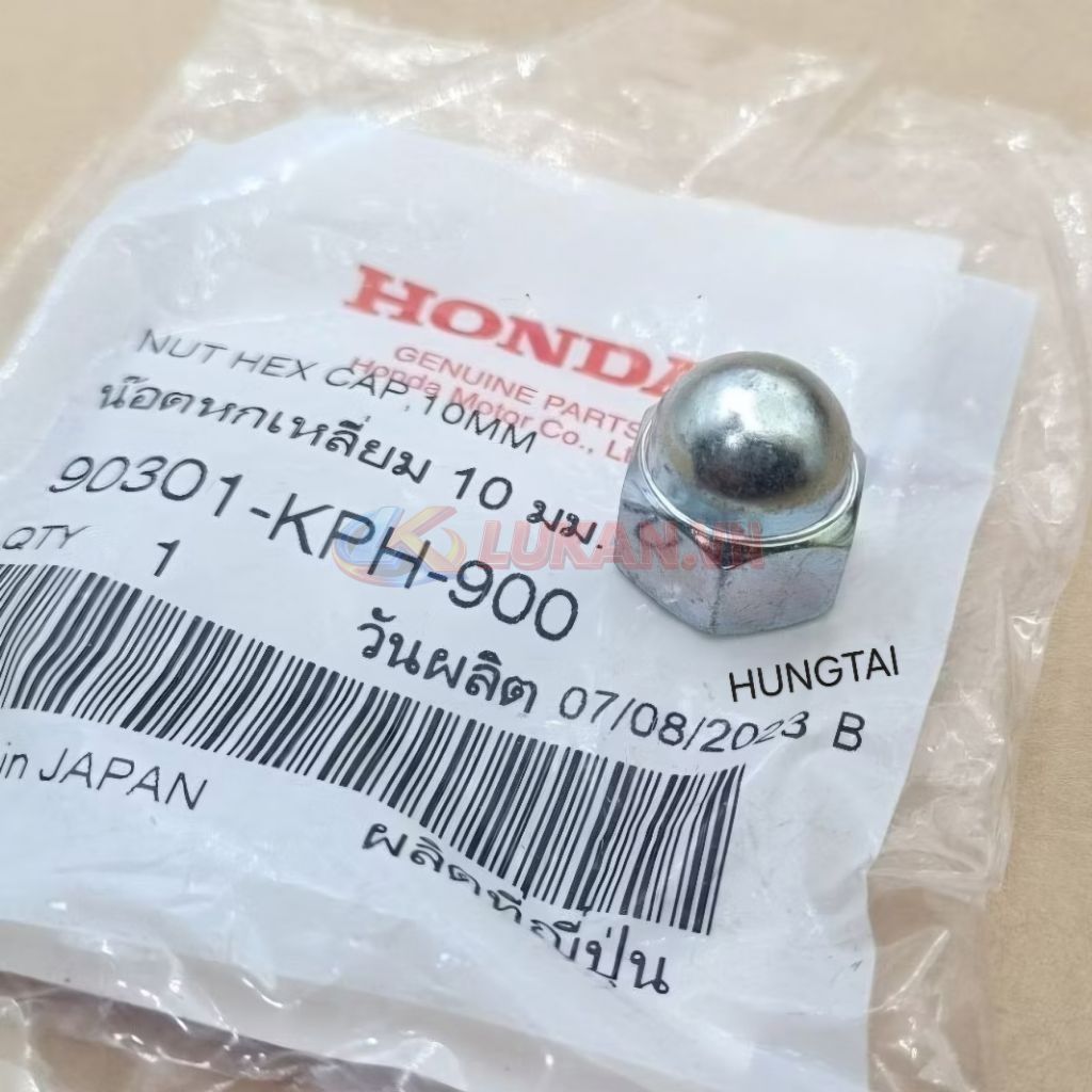 1 Ốc, tán bắt phuộc giảm sóc sau DREAM, WAVE, FUTURE... đai ốc mũ 10mm zin 90301-KPH-900 - Ảnh 5
