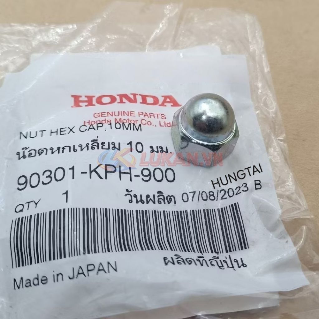 1 Ốc, tán bắt phuộc giảm sóc sau DREAM, WAVE, FUTURE... đai ốc mũ 10mm zin 90301-KPH-900 - Ảnh 6
