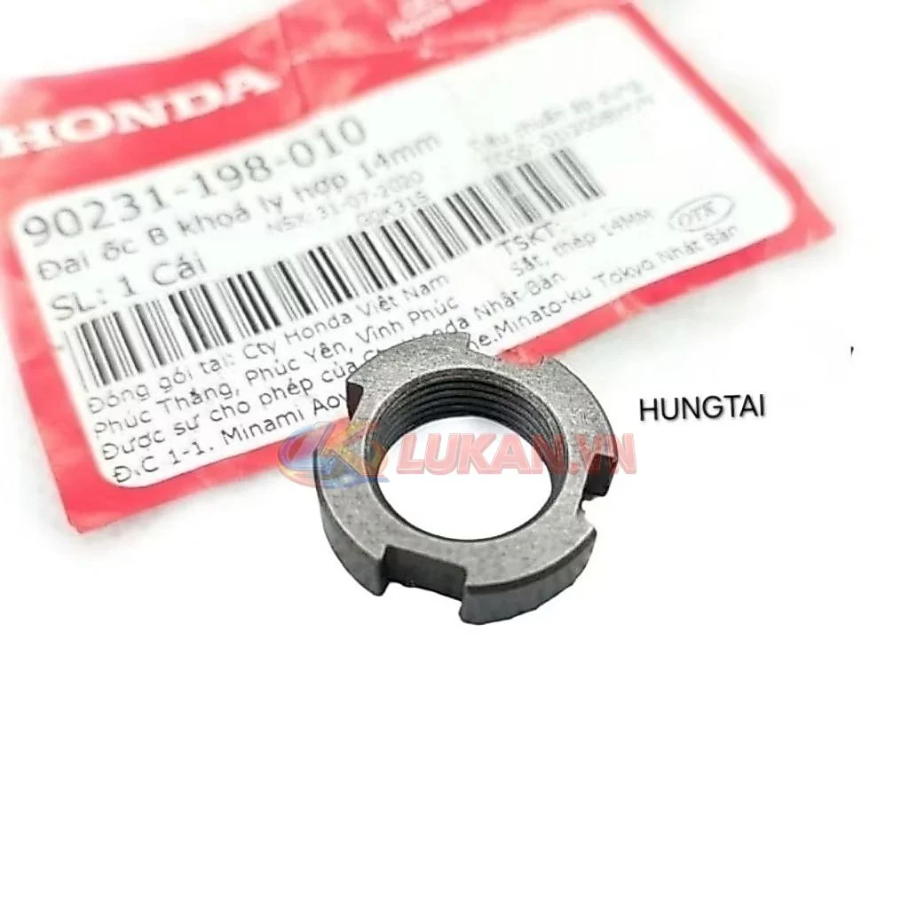 Ốc khóa nồi sau, nhông nồi côn ly hợp DREAM, WAVE, FUTURE... tán 14mm zin 90231-198-010 - Ảnh 2