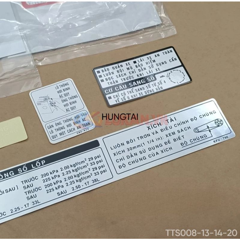 Bộ 4 tem dán thông số xe Super DREAM Việt zin chính hãng - Ảnh 2