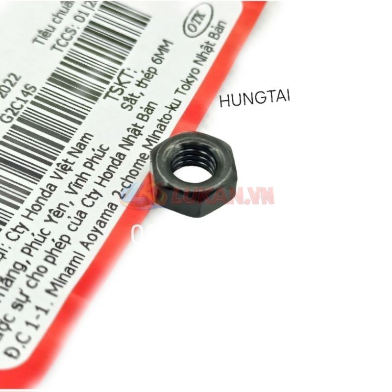 Ốc bắt bản lề, đế yên ngồi DREAM, WAVE, FUTURE... zin tán 6mm đen 94001-060-700S - Ảnh 3