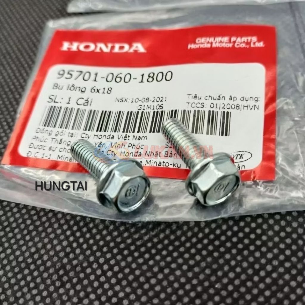 1 ốc bắt bửng yếm, baga xe DREAM zin Honda, bu lông 6x18 95701-060-1800