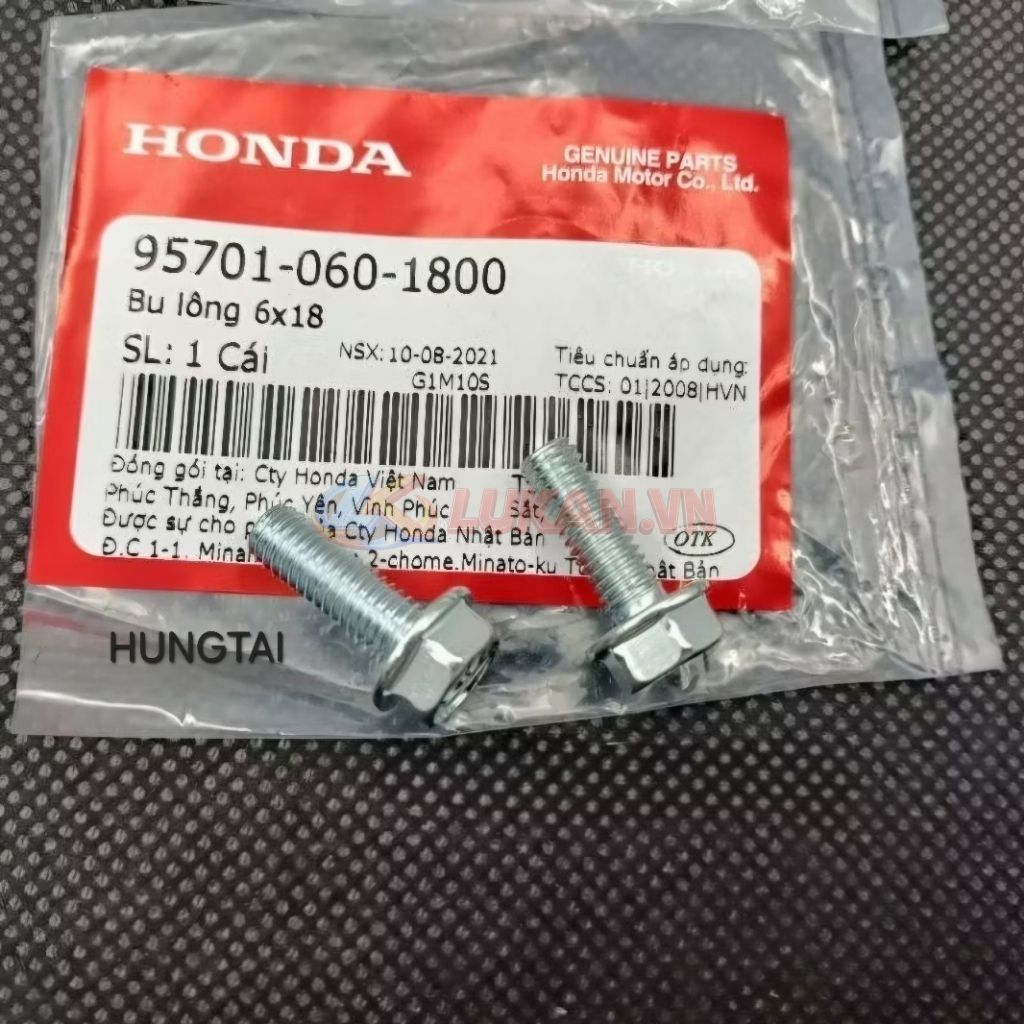 1 ốc bắt bửng yếm, baga xe DREAM zin Honda, bu lông 6x18 95701-060-1800 - Ảnh 3