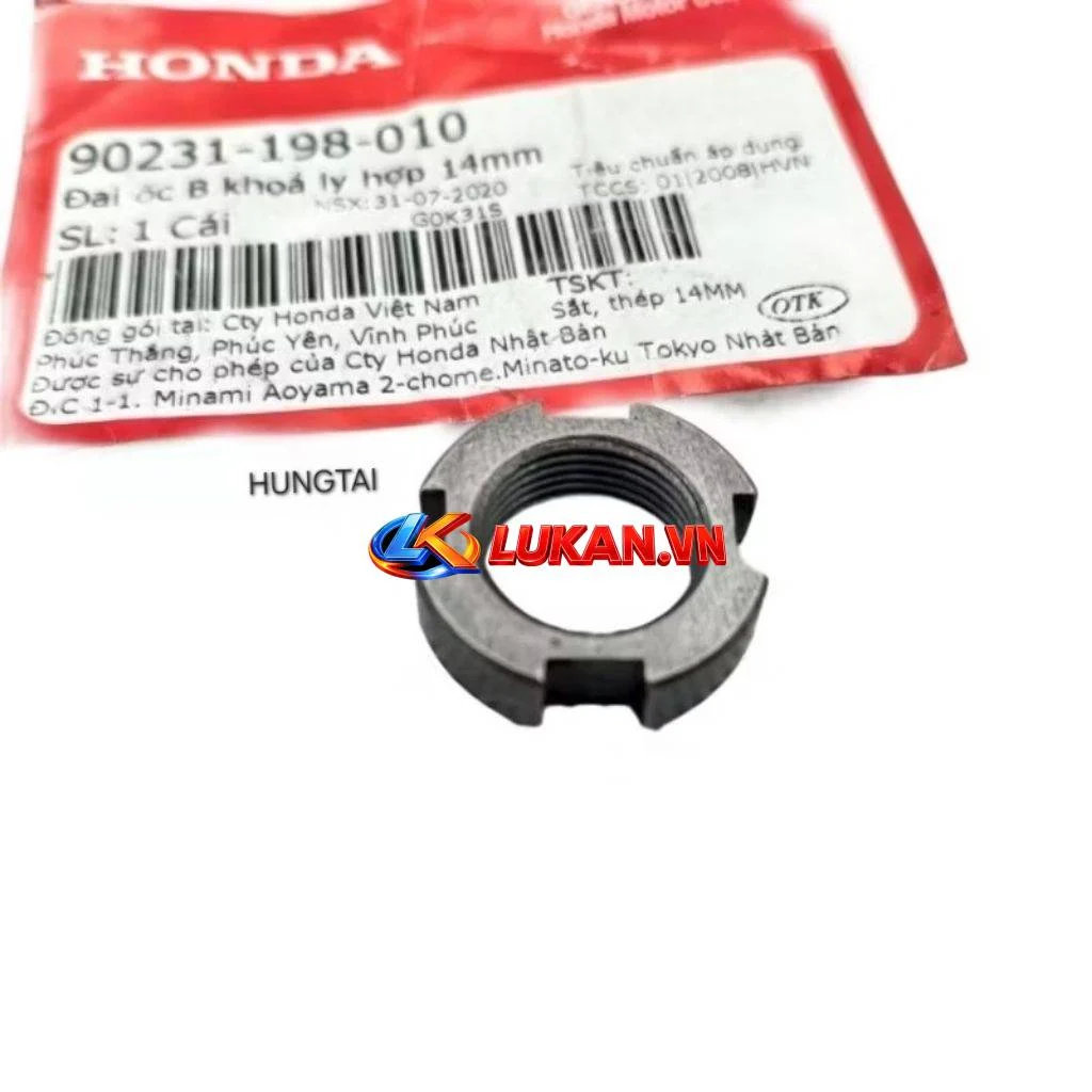 Ốc khóa nồi sau, nhông nồi côn ly hợp DREAM, WAVE, FUTURE... tán 14mm zin 90231-198-010