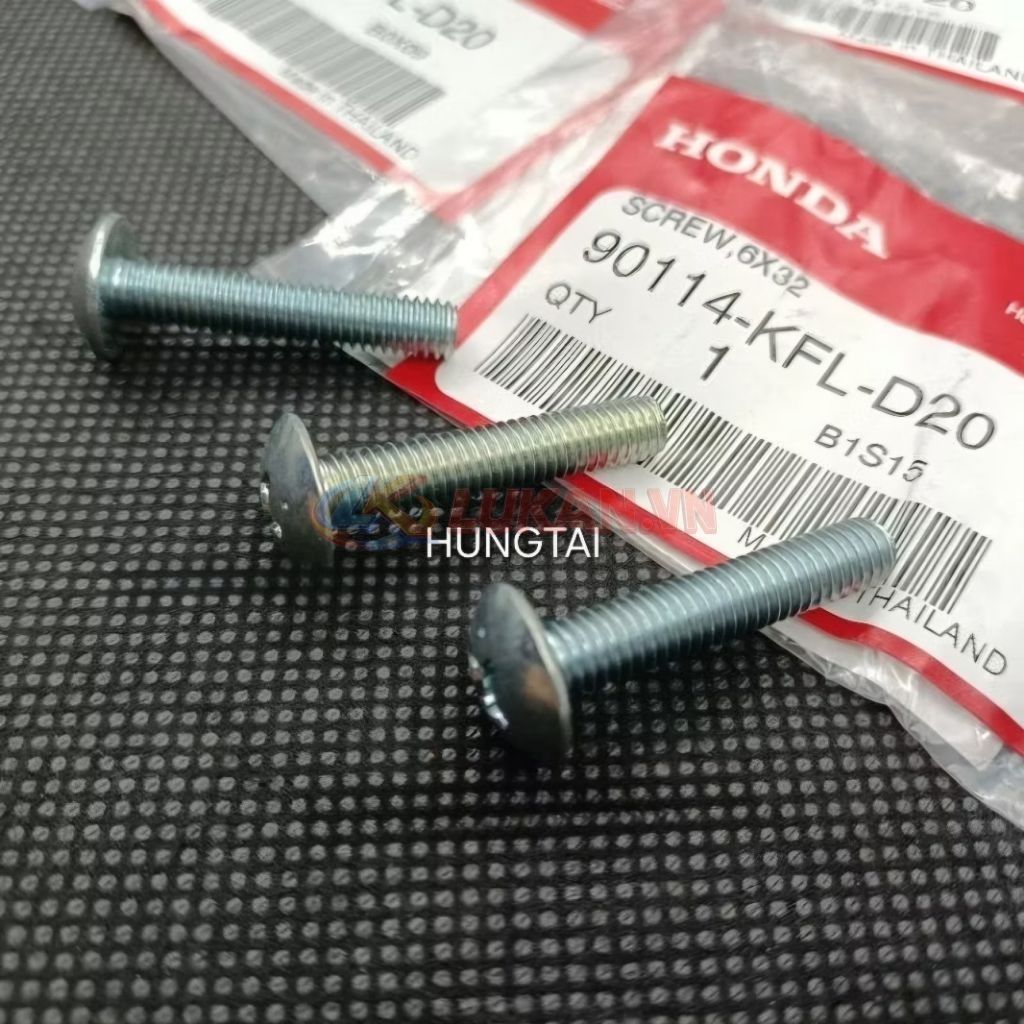 1 ốc vít bắt nhựa mặt nạ WAVE Thái, ALPHA, RS, S100... zin bu lông 6x32 90114-KFL-D20 - Ảnh 3