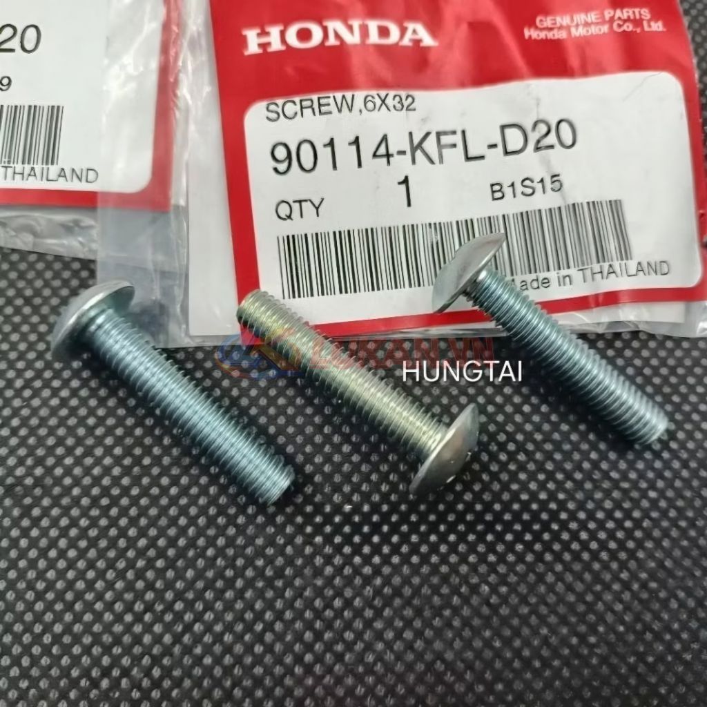 1 ốc vít bắt nhựa mặt nạ WAVE Thái, ALPHA, RS, S100... zin bu lông 6x32 90114-KFL-D20 - Ảnh 4