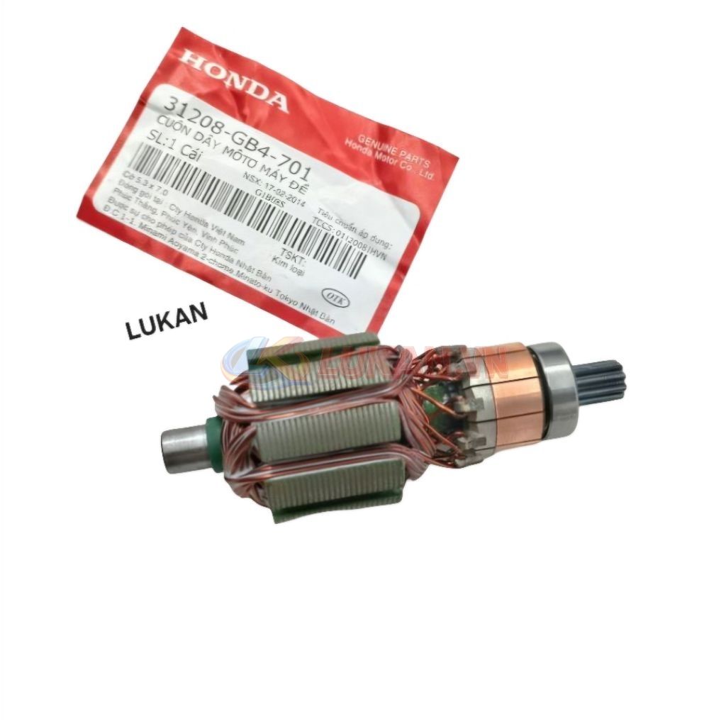 Lõi ruột, củ motor đề khởi động xe DREAM, WAVE... zin Honda 31208-GB4-701 - Ảnh 2