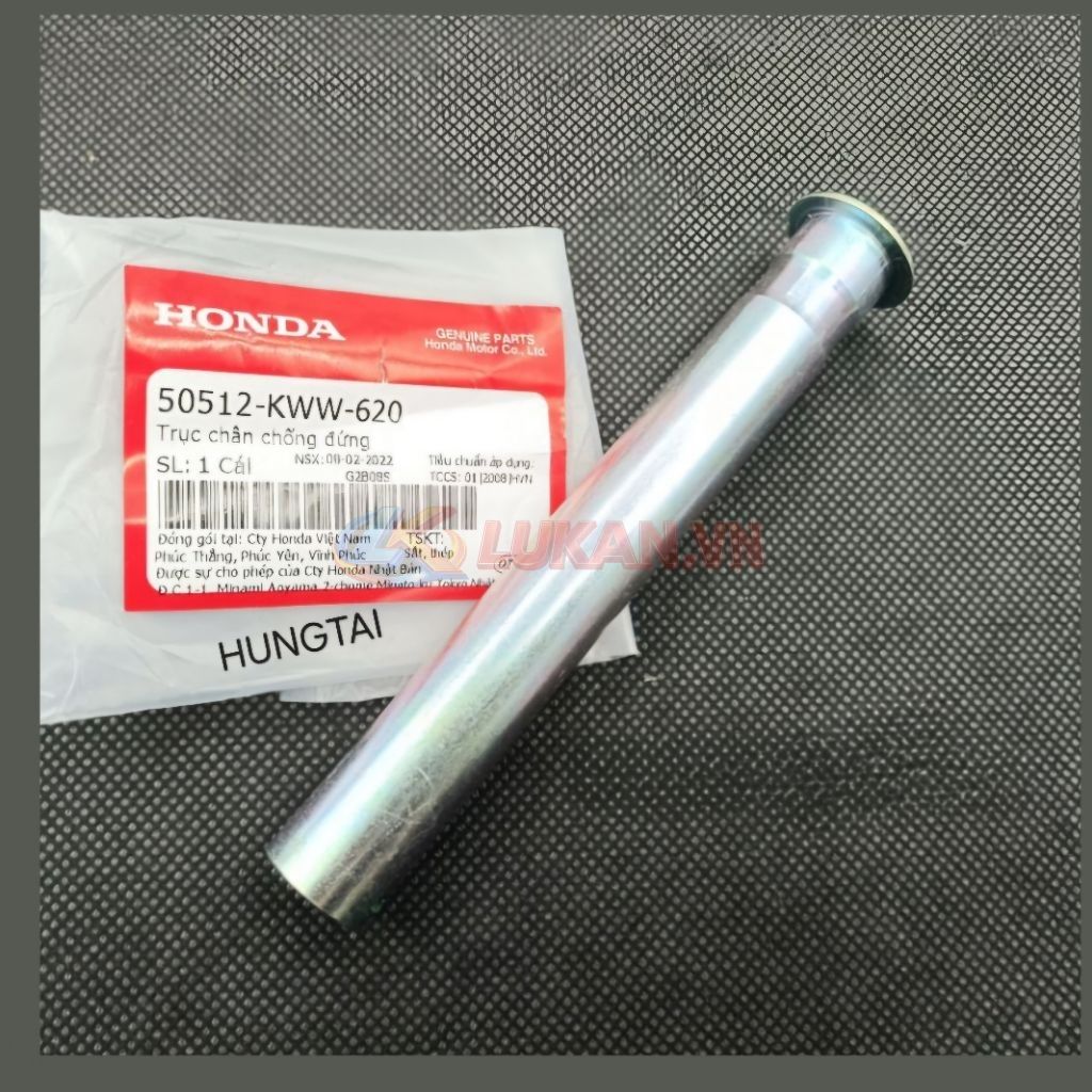 Trục, cốt chân chống đứng WAVE S110, RSX, BLADE, A110... zin Honda 50512-KWW-620