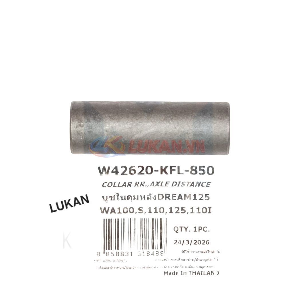 Ống cách vòng bi, bạc đùm bánh sau DREAM, WAVE, FUTURE.... zin 42620-KFL-850 - Ảnh 6