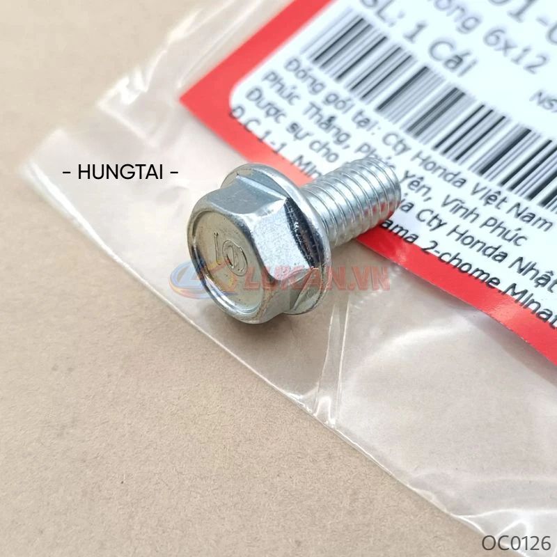 Ốc khung sườn, nhựa treo đuôi DREAM, WAVE, FUTURE... zin bu lông 6x12 95701-060-1200 - Ảnh 3
