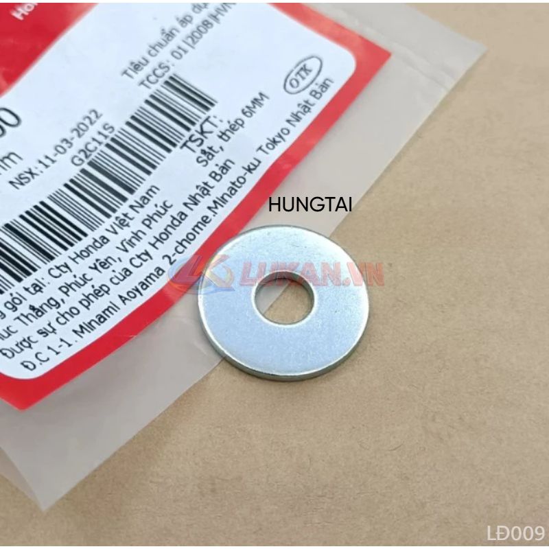 Lông đền, Đệm phẳng gắn nhựa treo đuôi xe DREAM... zin 6mm 94103-06000 - Ảnh 4