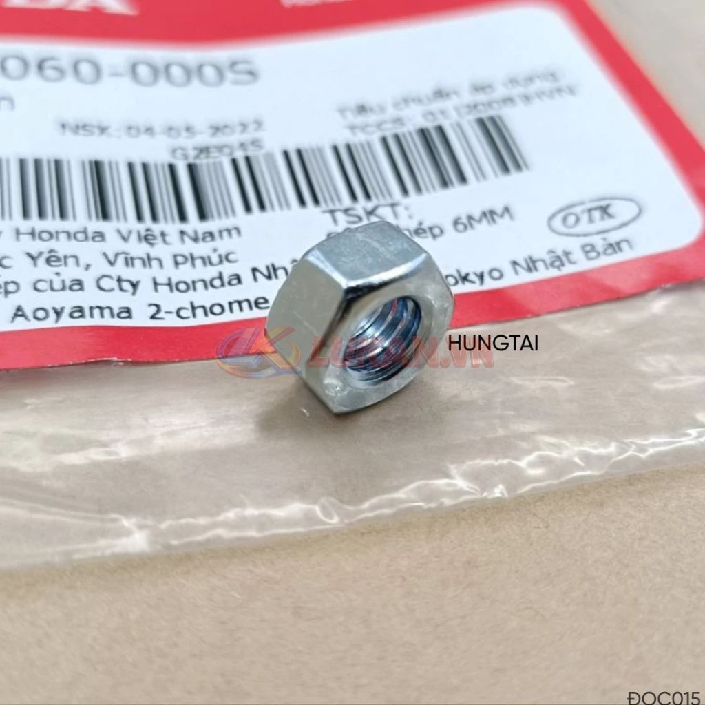 Đai ốc, Tán bắt treo nhựa đuôi, tăng sên DREAM, WAVE, FUTURE... 6mm zin 94001-060-000S - Ảnh 3