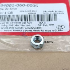 Đai ốc, Tán bắt treo nhựa đuôi, tăng sên DREAM, WAVE, FUTURE... 6mm zin 94001-060-000S