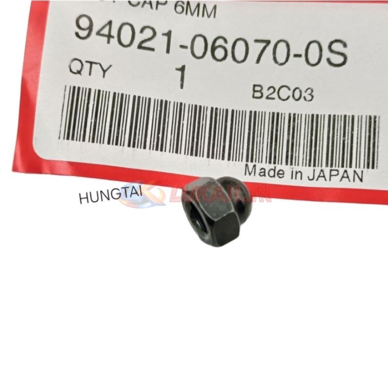 Đai ốc mũ đen bắt nhựa đuôi rùa, biển số xe DREAM.... tán 6mm zin 94021-06070-0S - Ảnh 2