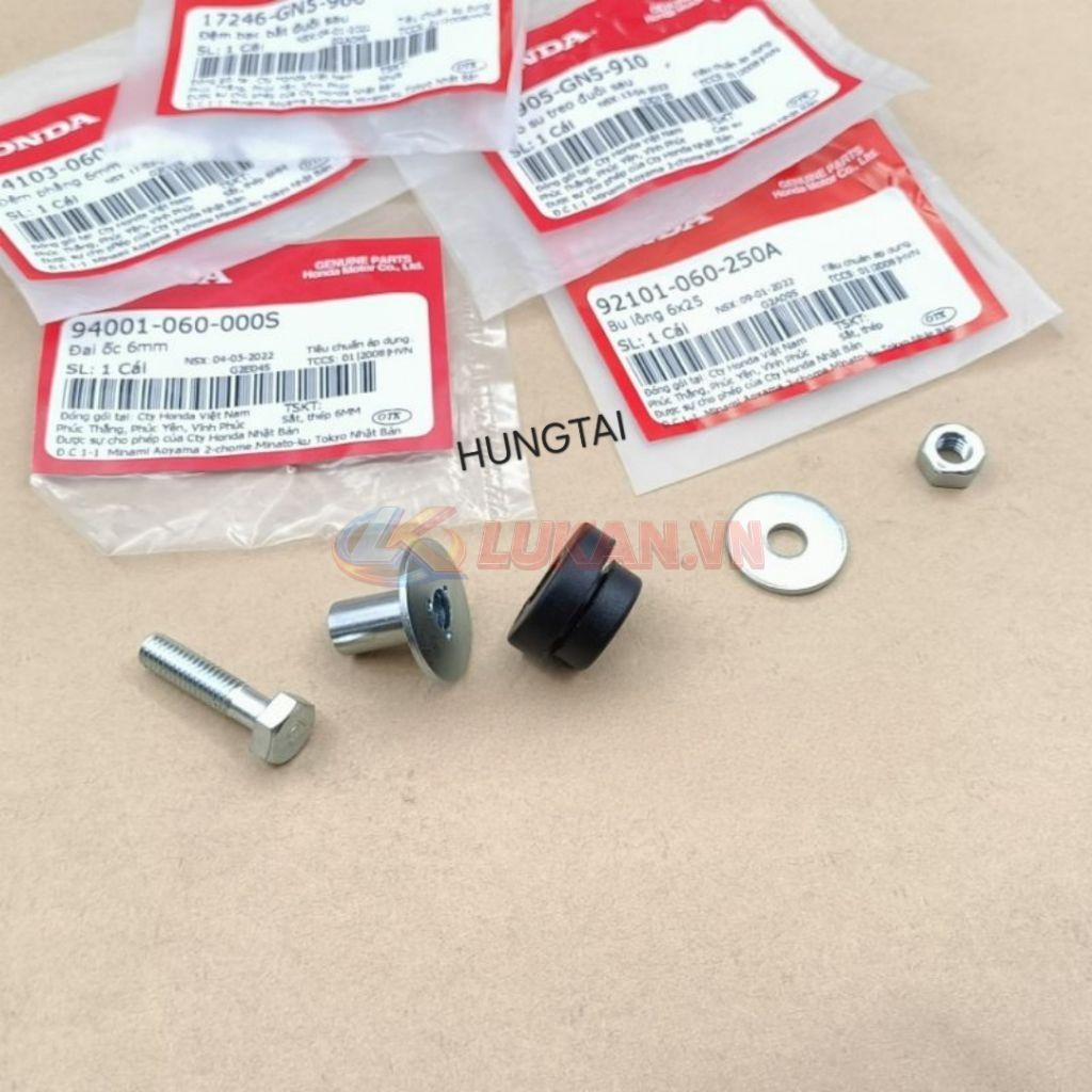 Bộ ốc đệm cao su treo nhựa đuôi sau xe DREAM zin chính hãng - Ảnh 3