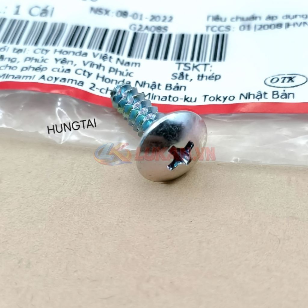 Ốc, vít bắt đèn hậu, Võ hộp pô e DREAM, WAVE, FUTURE... zin 5x16 93913-25420 - Ảnh 5