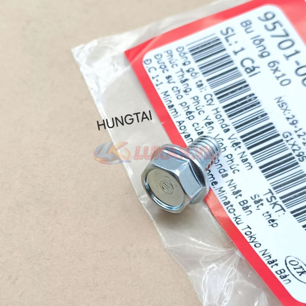 Ốc, bu lông kèn, còi xe DREAM, WAVE, FUTURE... 6x10 zin Honda 95701-060-1000 - Ảnh 4