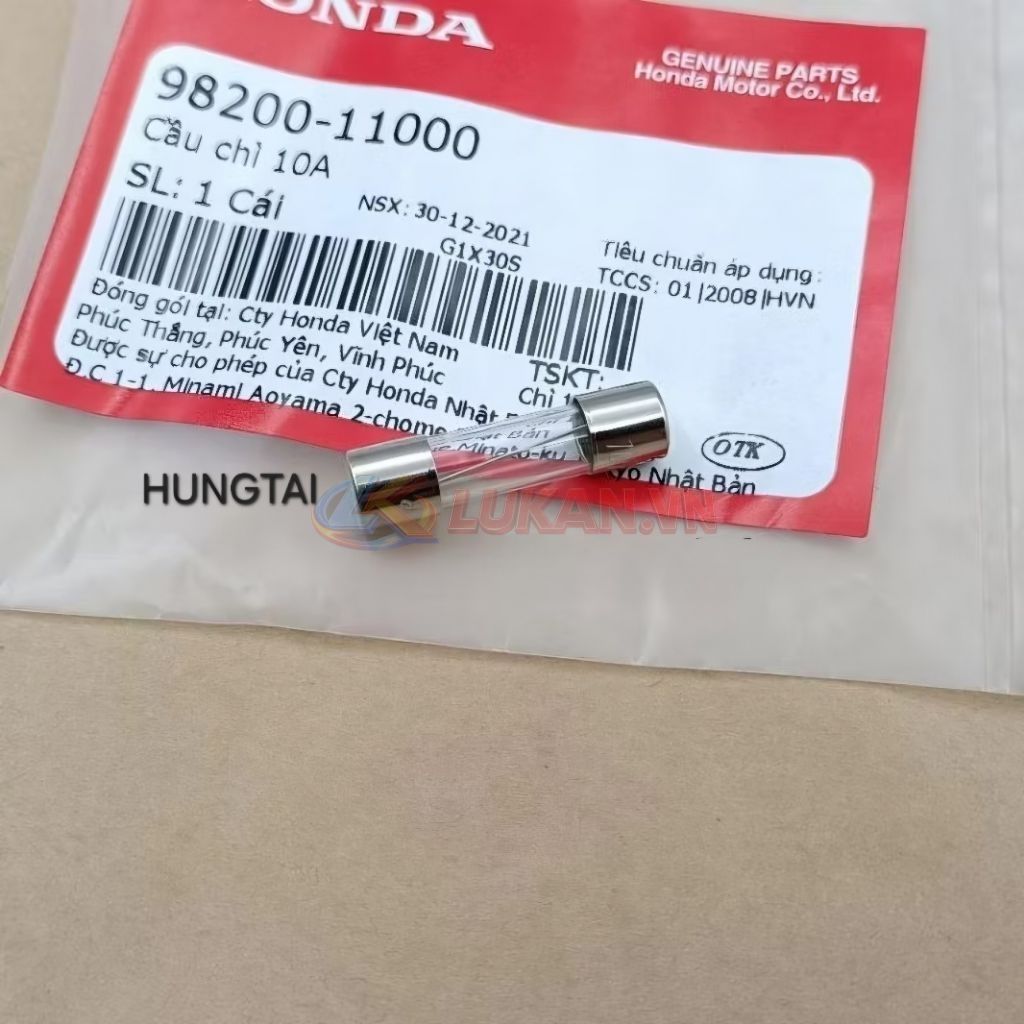 Cầu chì 10A, gắn hộp bình điện ắc quy DREAM, WAVE, FUTURE.... zin Honda 98200-11000 - Ảnh 3