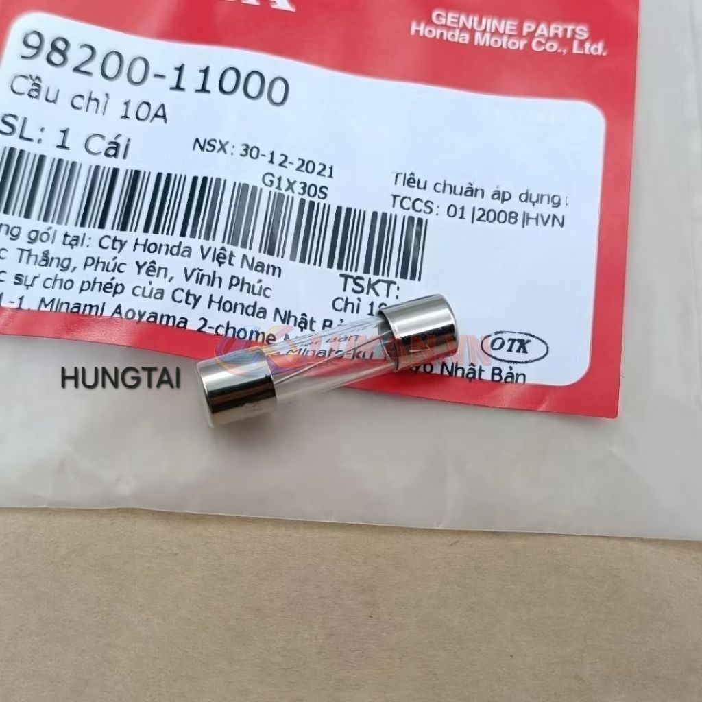 Cầu chì 10A, gắn hộp bình điện ắc quy DREAM, WAVE, FUTURE.... zin Honda 98200-11000 - Ảnh 2