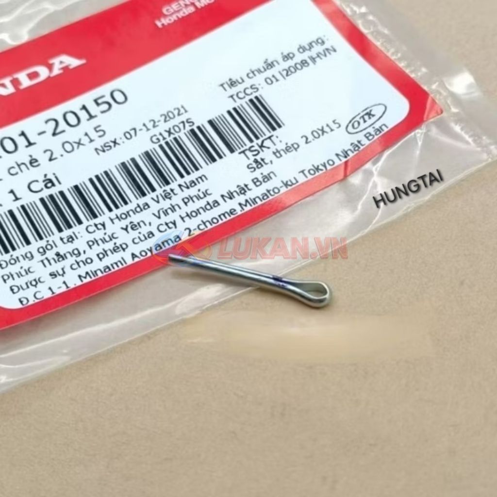 Chốt chẻ Pass chữ Y giữ má đùm, đũa thắng DREAM, WAVE, FUTURE... zin 2.0x15 94201-20150 - Ảnh 3