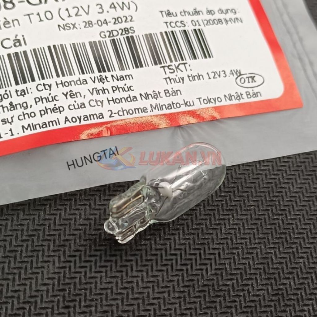 Bóng đèn demi xi nhan DREAM, WAVE, FUTURE... T10 (12V 3.4W) zin 34908-GA7-701 - Ảnh 4