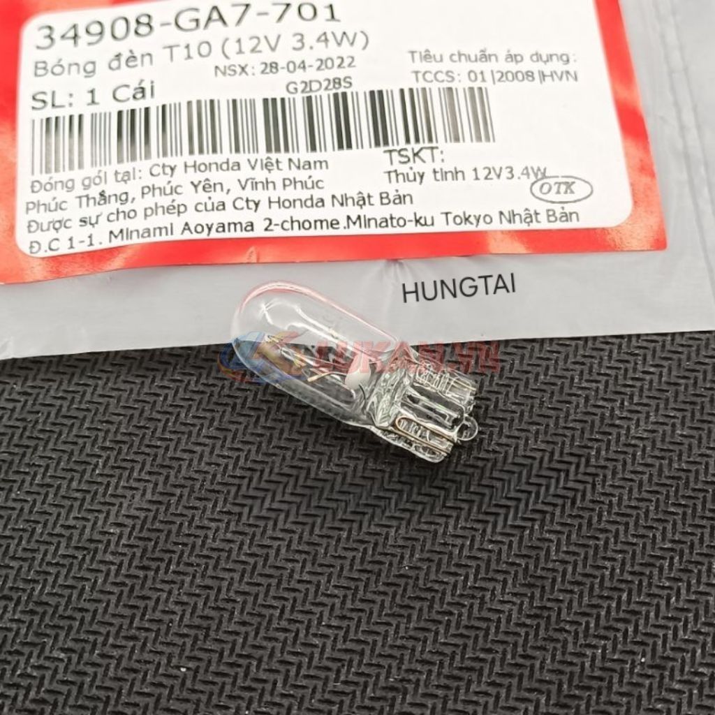 Bóng đèn demi xi nhan DREAM, WAVE, FUTURE... T10 (12V 3.4W) zin 34908-GA7-701 - Ảnh 6