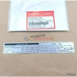 Tem dán hộp xích, sên cacte WAVE A, ALPHA, RS, S100, RSX... thông số zin Honda 87505-KTL-640