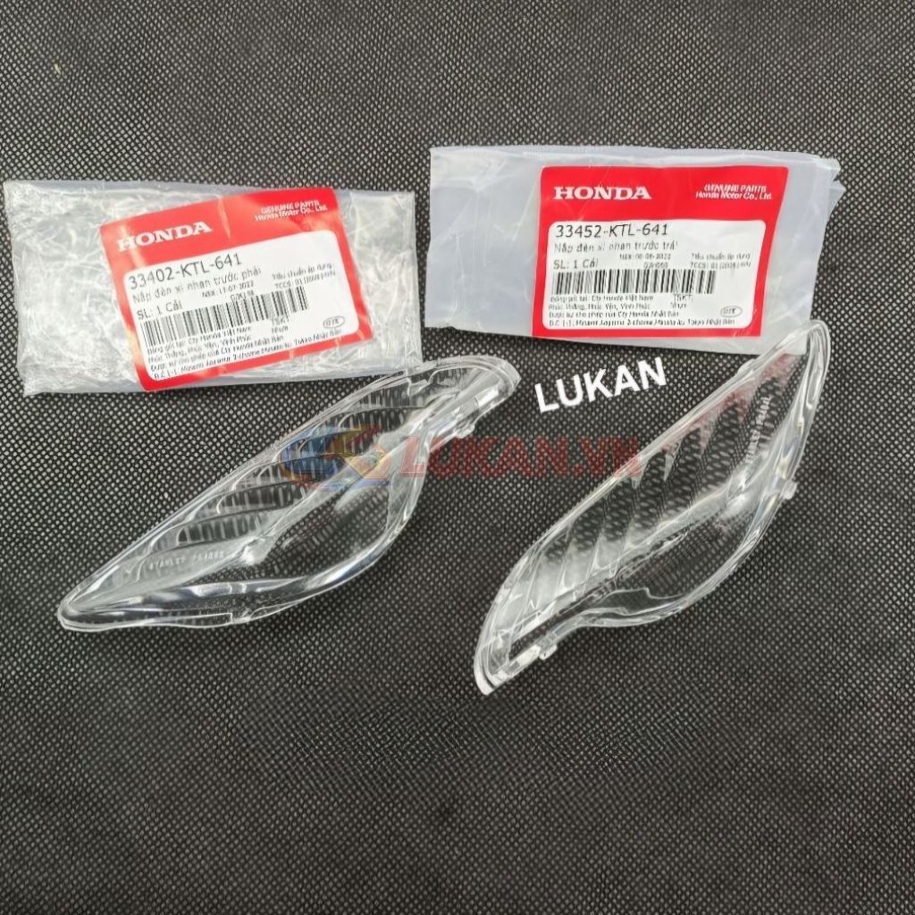 Cặp nắp chụp, ốp đèn xi nhan trước WAVE A, ALPHA, RS, S100, A110 ... Trắng zin 33402-KTL-641, 33452-KTL-641