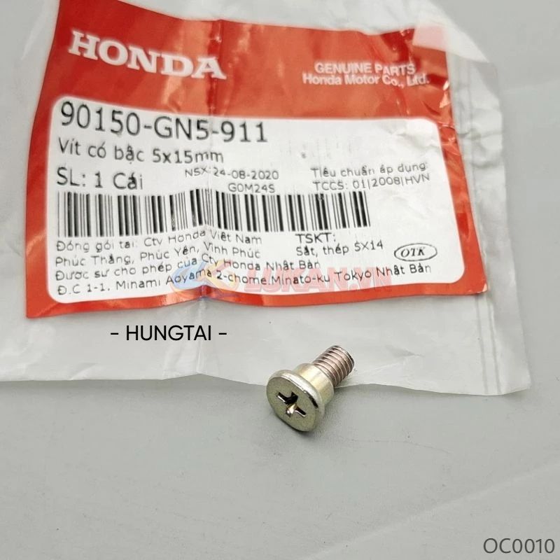 Ốc vít bậc, giữ bắt pha chóa đèn xe DREAM zin Honda 5x15mm 90150-GN5-911 - Ảnh 3
