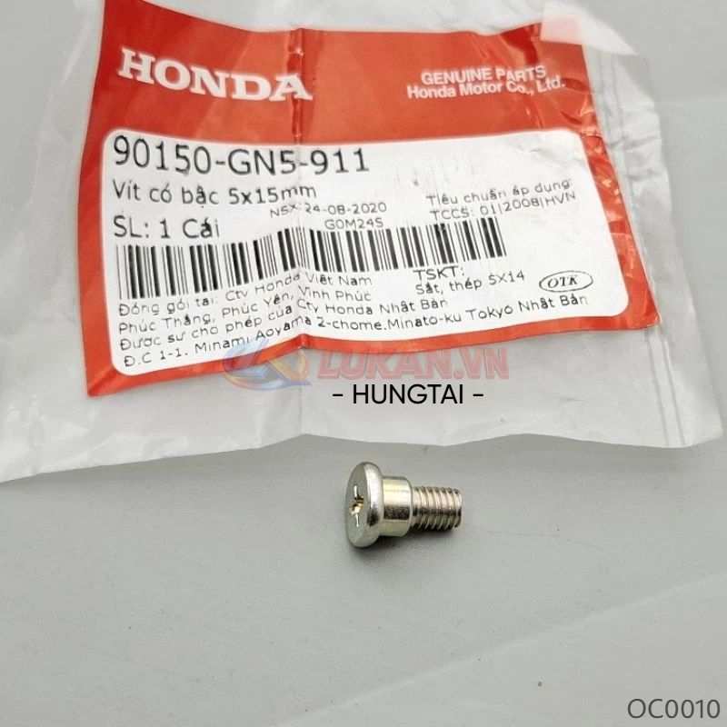 Ốc vít bậc, giữ bắt pha chóa đèn xe DREAM zin Honda 5x15mm 90150-GN5-911 - Ảnh 4
