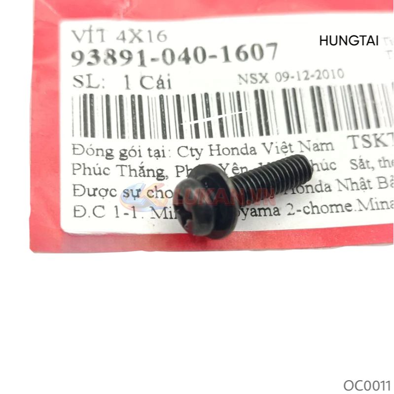 Ốc vít bắt nhựa đầu đèn WAVE ALPHA, ZX, RS, S100, FUTURE... zin Honda 4x16 93891-040-1607 - Ảnh 4